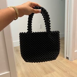 Black pearl beaded bag
